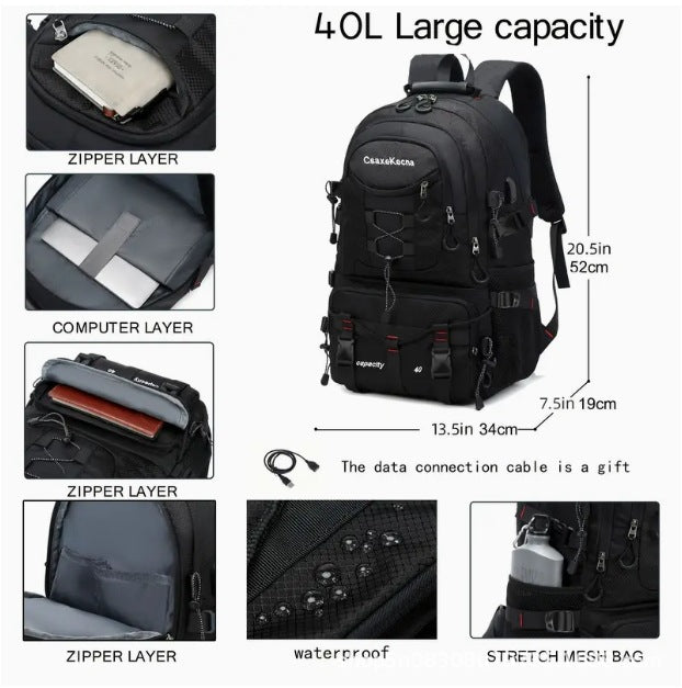 Large Capacity Men's Mountaineering Backpack Travel Backpack - Image 7
