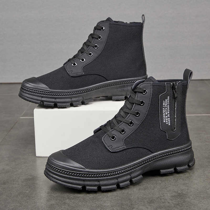 Men's Side Zipper High-top Shoes - Image 4