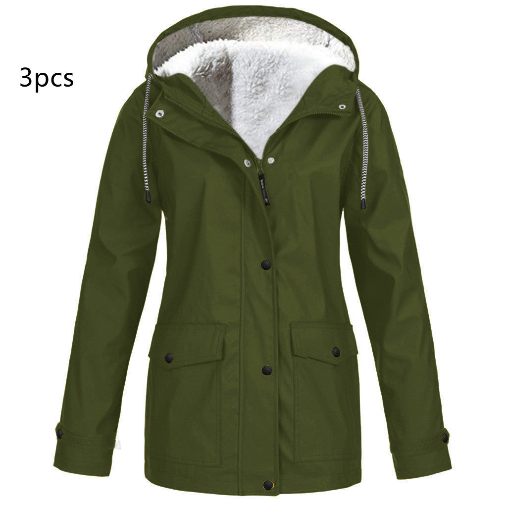 Fleece Outdoor Mountaineering Hooded Jacket - Image 4