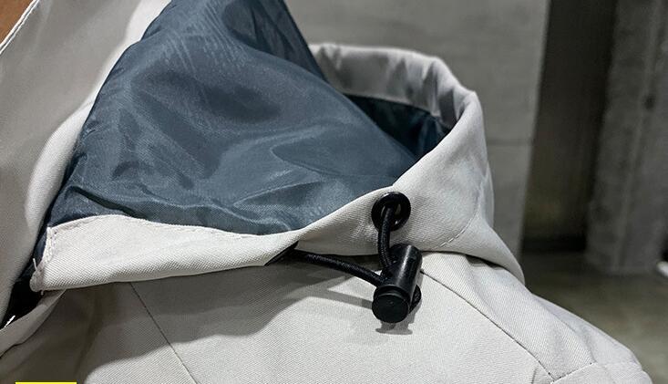 Fashionable Hooded Solid Color Coat Casual Jacket - Image 4