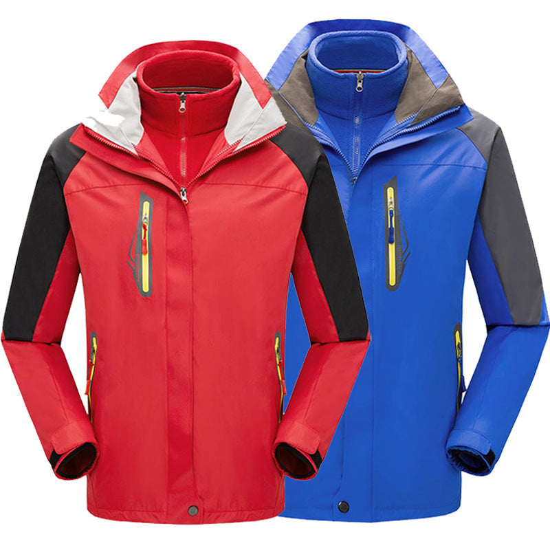 Winter Fleece-lined Thickened Three-in-one Shell Jacket Outdoor Windproof Waterproof Mountaineering Suit - Image 7