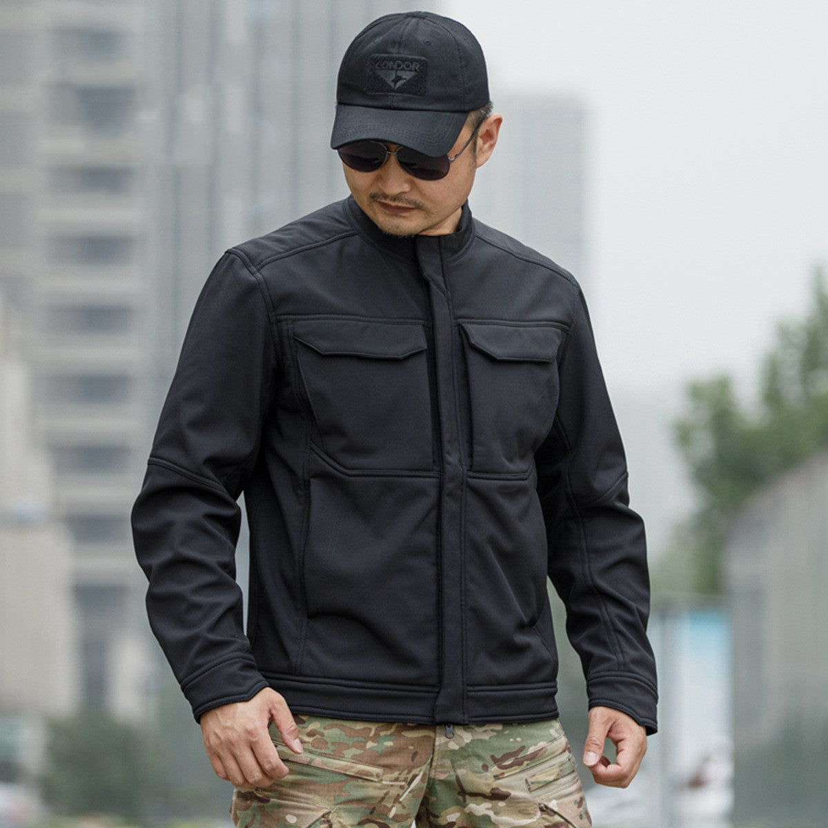Bone Frog Peak Breaker Soft Shell Jacket Jacket Mountaineering Camping Windproof And Wear-resisting Jacket Tactical Thermal Jacket - Image 5