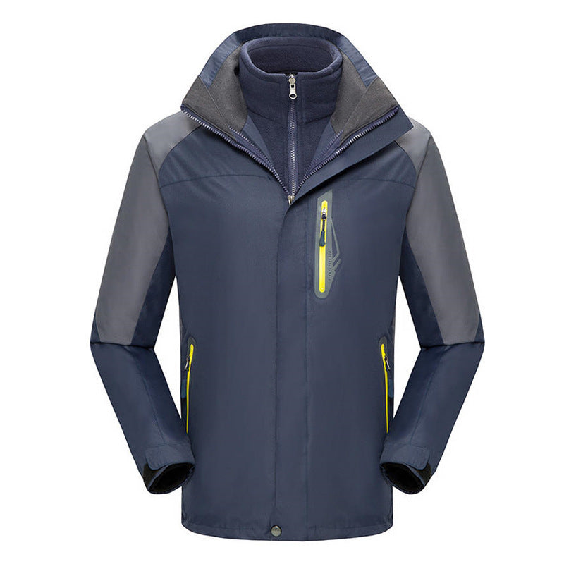 Winter Fleece-lined Thickened Three-in-one Shell Jacket Outdoor Windproof Waterproof Mountaineering Suit - Image 4