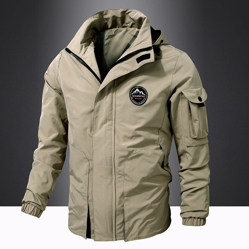 Plus Size Coat Men's Hooded Jacket Outdoor Mountaineering Leisure - Image 10