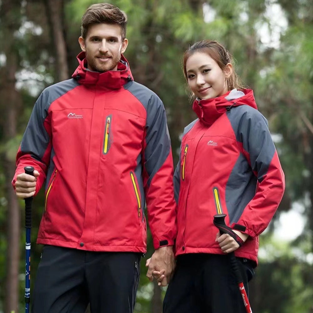 Winter Fleece-lined Thickened Three-in-one Shell Jacket Outdoor Windproof Waterproof Mountaineering Suit - Image 11