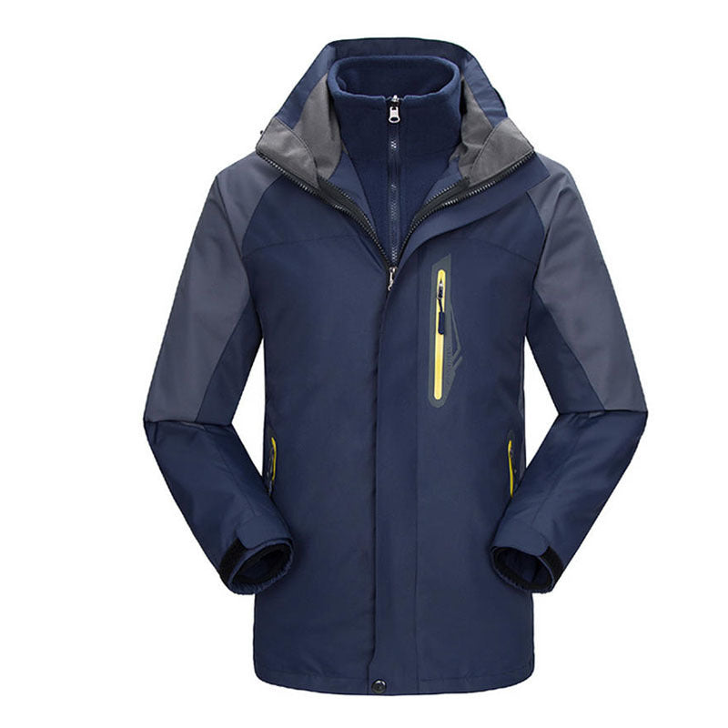 Winter Fleece-lined Thickened Three-in-one Shell Jacket Outdoor Windproof Waterproof Mountaineering Suit - Image 3