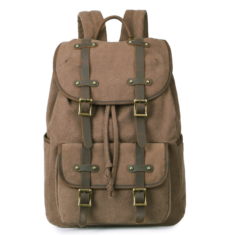 Canvas Backpack Oil Wax Outdoor Travel - Image 4
