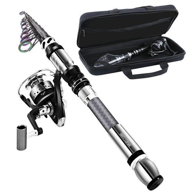 BNTTEAM New Fishing Spinning Reel Rod Combos Carbon Telescop - Image 7