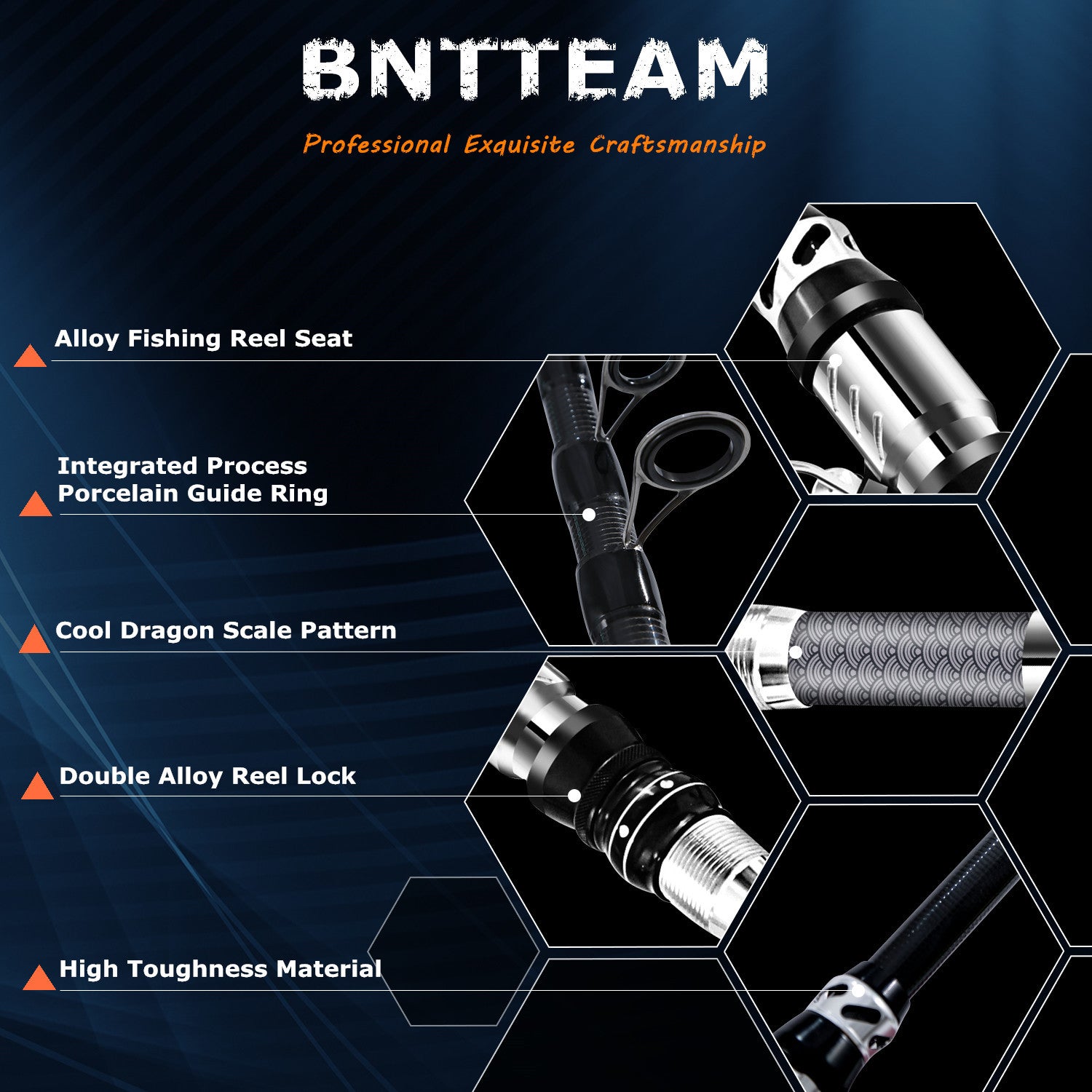 BNTTEAM New Fishing Spinning Reel Rod Combos Carbon Telescop - Image 5