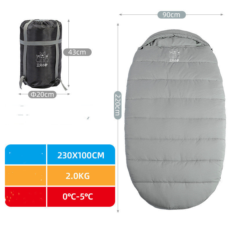 Sleeping Bag Adult Outdoor Camping Adult Winter Thickening Cold Protection Single Widening - Image 3