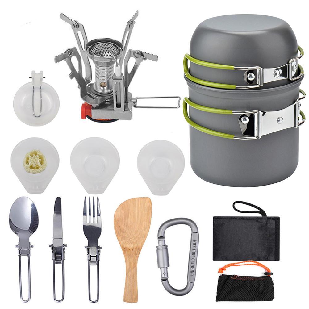 Camping Cookware Kit Outdoor Cooking Set Aluminum Equipment Outdoor Pot Travel Tableware Kitchen Hiking Picnic BBQ - Image 5