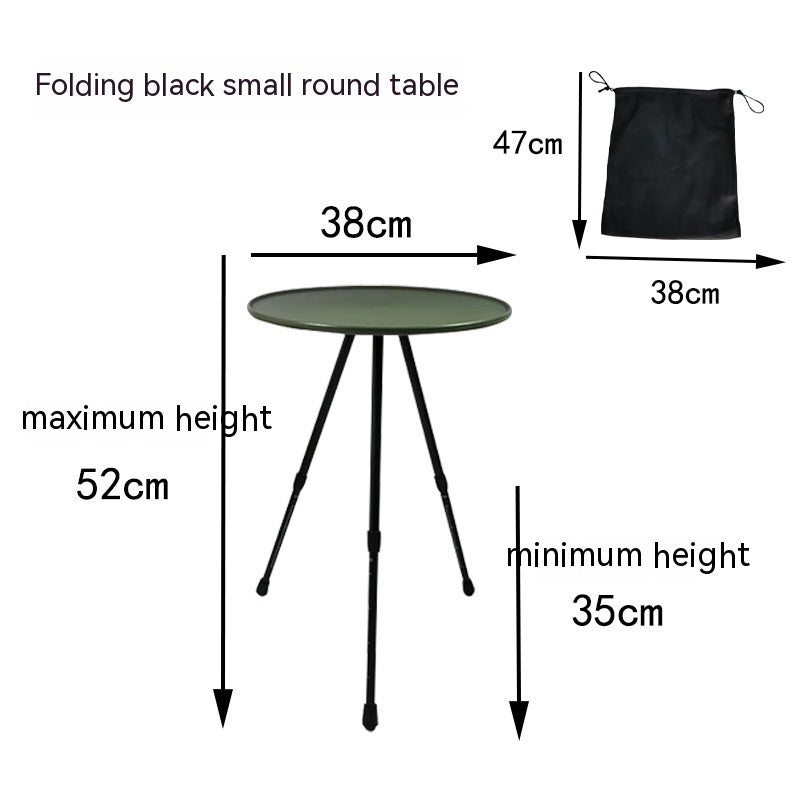 Outdoor Camping Folding Aluminum Alloy Tripod Table - Image 4
