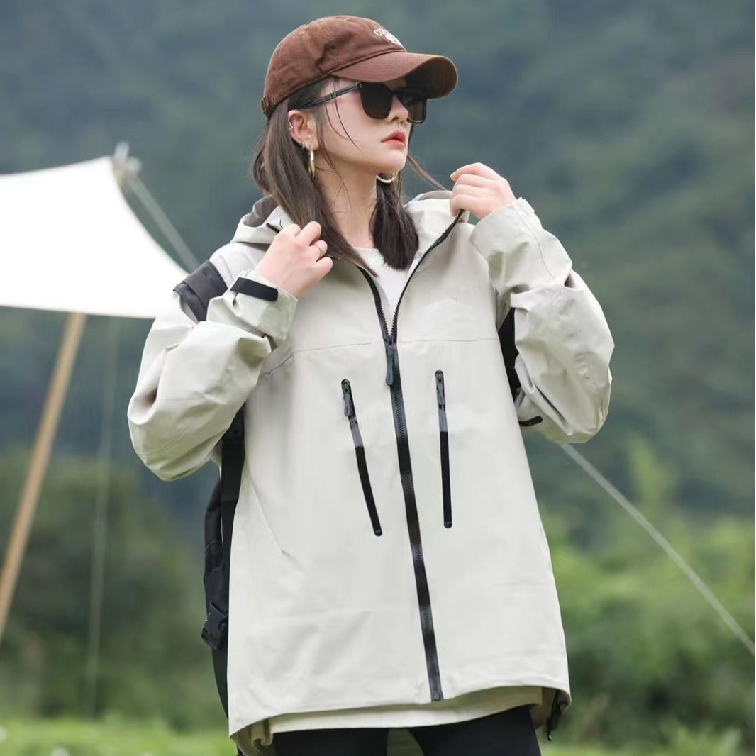 High-end Women's Gore-Tex Jacket Hard Shell Windproof Waterproof Mountaineering Couple Outdoor Sports Clothes - Image 6