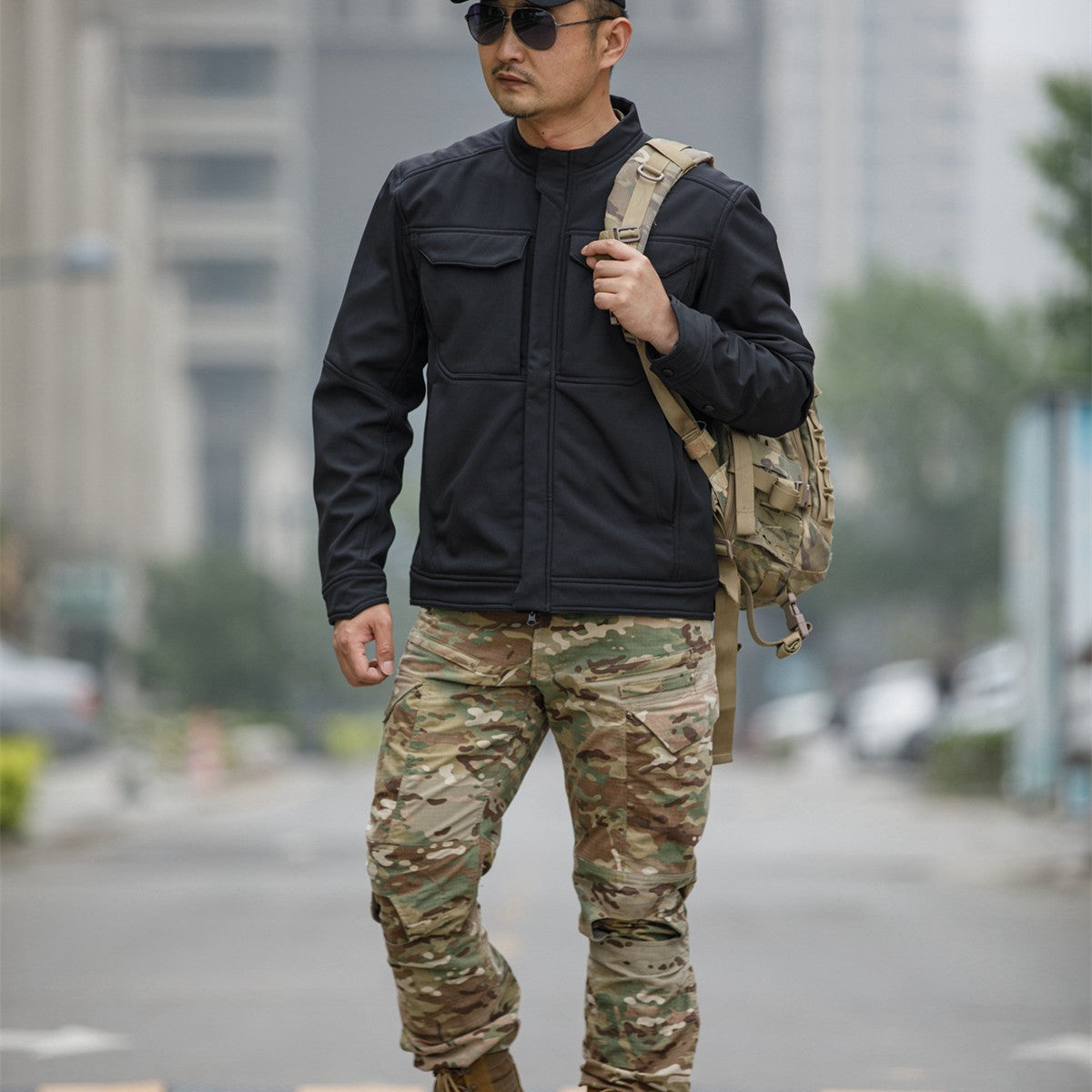 Bone Frog Peak Breaker Soft Shell Jacket Jacket Mountaineering Camping Windproof And Wear-resisting Jacket Tactical Thermal Jacket - Image 4