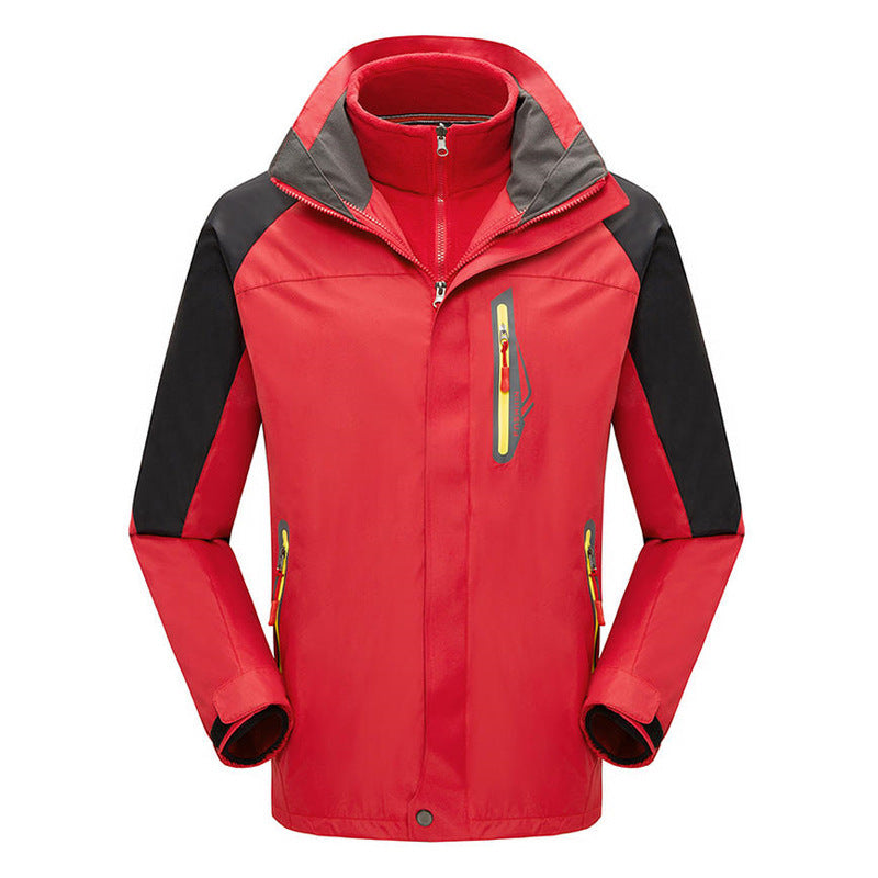 Winter Fleece-lined Thickened Three-in-one Shell Jacket Outdoor Windproof Waterproof Mountaineering Suit - Image 5